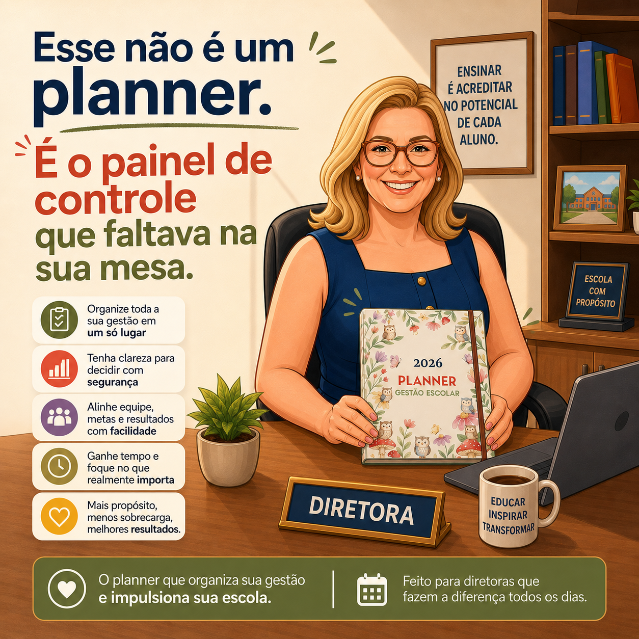 Planner de Gestão Escolar – Edição Estratégica